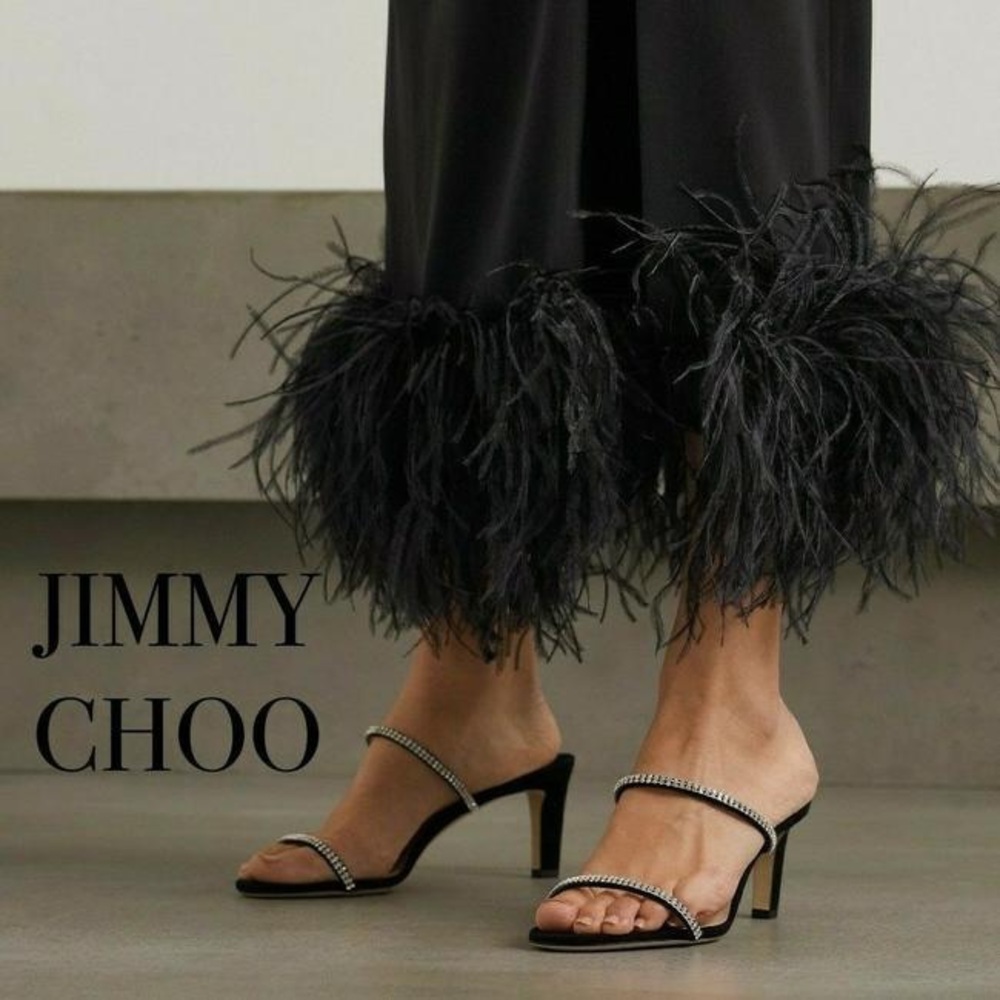 $895 jimmy choo brea crystal strap sandals size 36